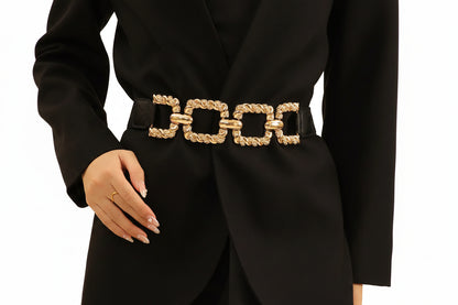Ceinture élastique chic à chaîne métal pour femme