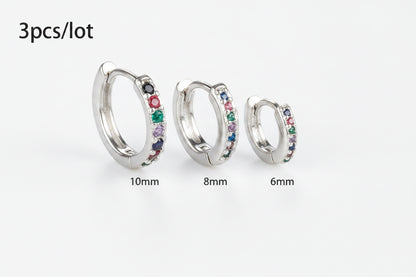 Ensemble Simple en acier inoxydable cristal petite boucle d'oreille femmes