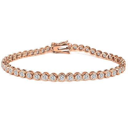 Bracelet Élégance Rose – Diamants 3 mm & Or rose 18K