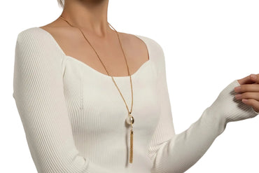Collier long pour femme, élégant et simple, avec chaîne torsadée