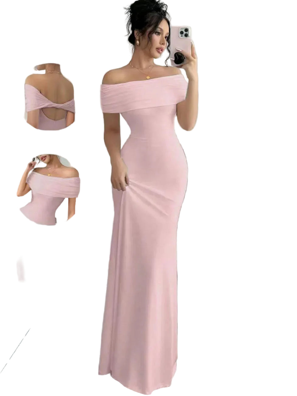 Robe de Soirée Chic – Coupe Épaules Dénudées