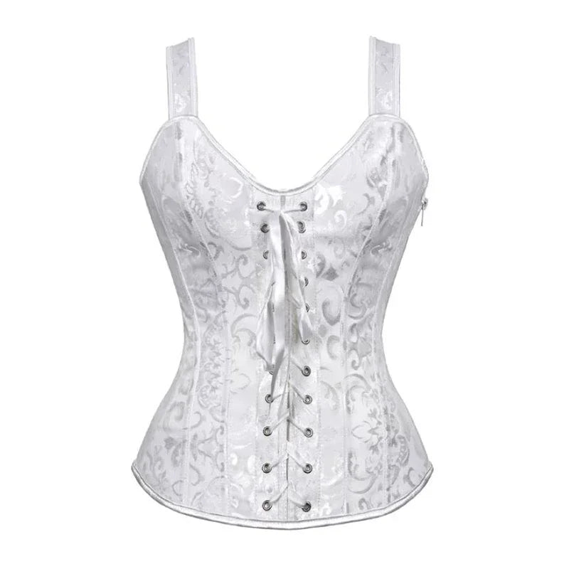 Ceinture corset noir sexy avec bretelles pour femme