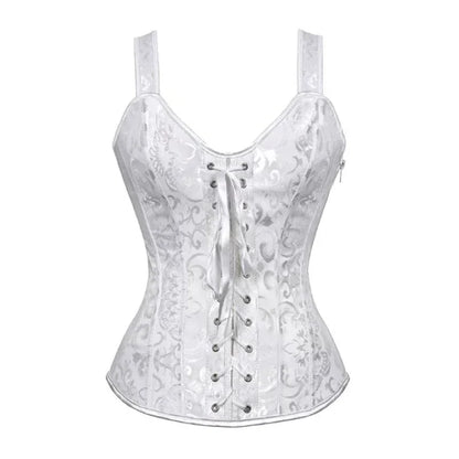 Ceinture corset noir sexy avec bretelles pour femme