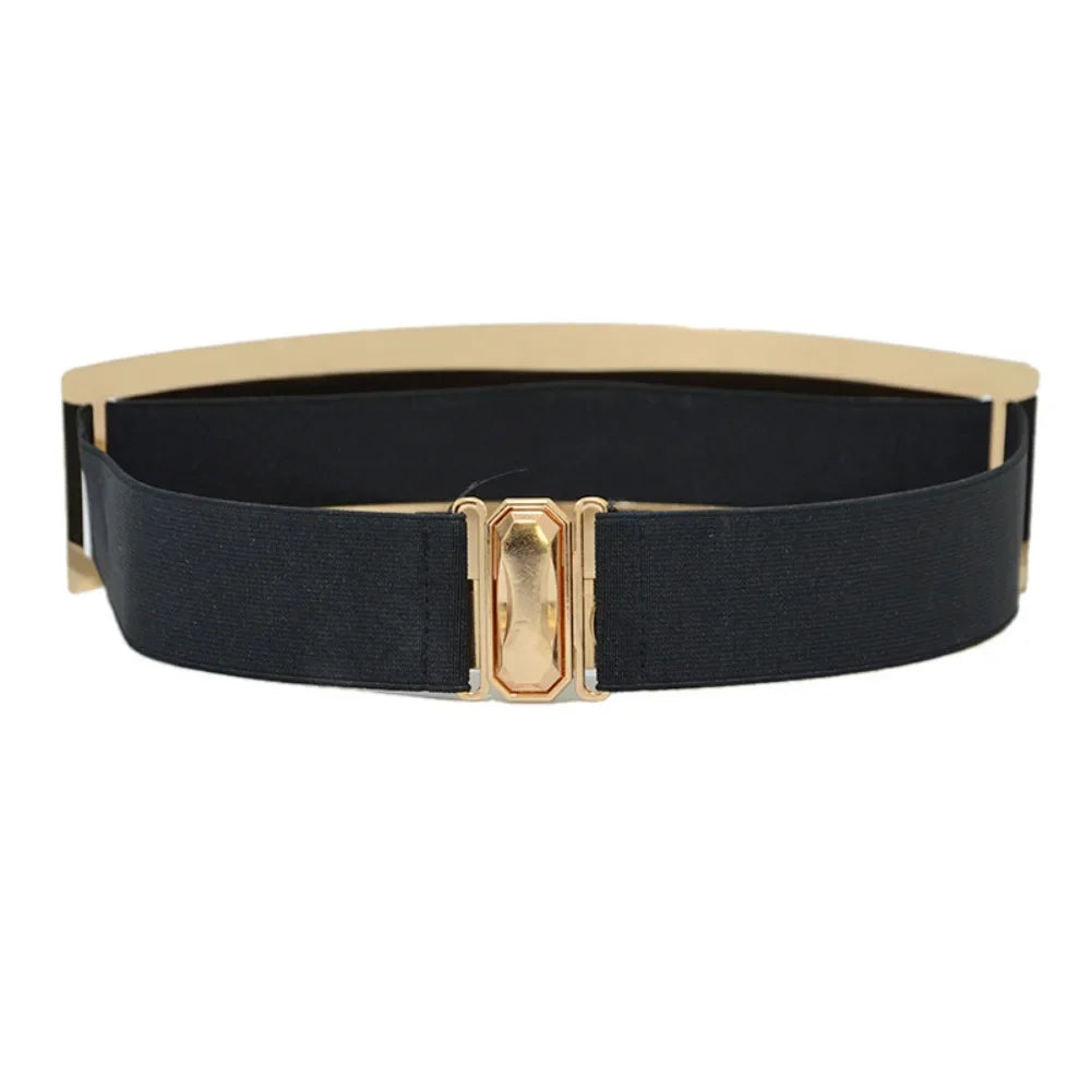 Ceinture Large Brillante Métallique Punk Femme