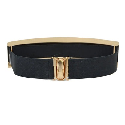 Ceinture Large Brillante Métallique Punk Femme