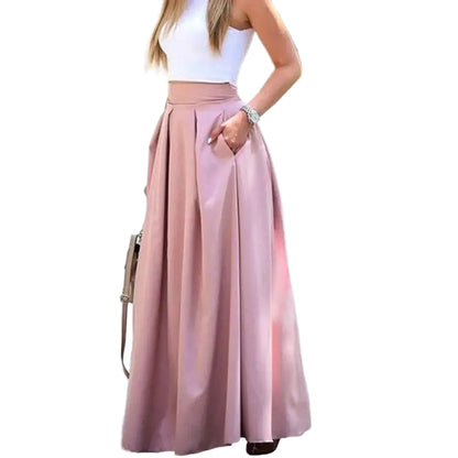 Jupe maxi élégante taille haute pour femme – Tissu respirant et coupe amincissante