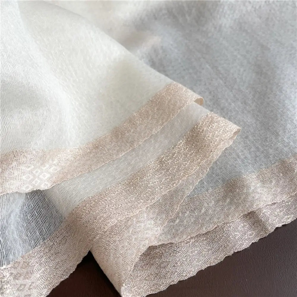 Echarpe de luxe en soie Organza élégant couleur unie