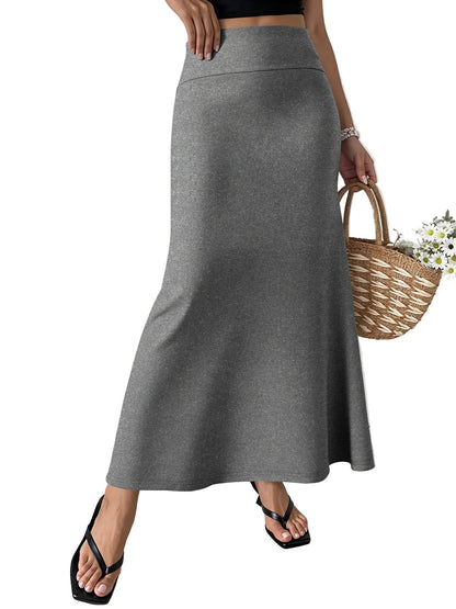 Jupe longue décontractée chic pour femme – Design épuré et élégant