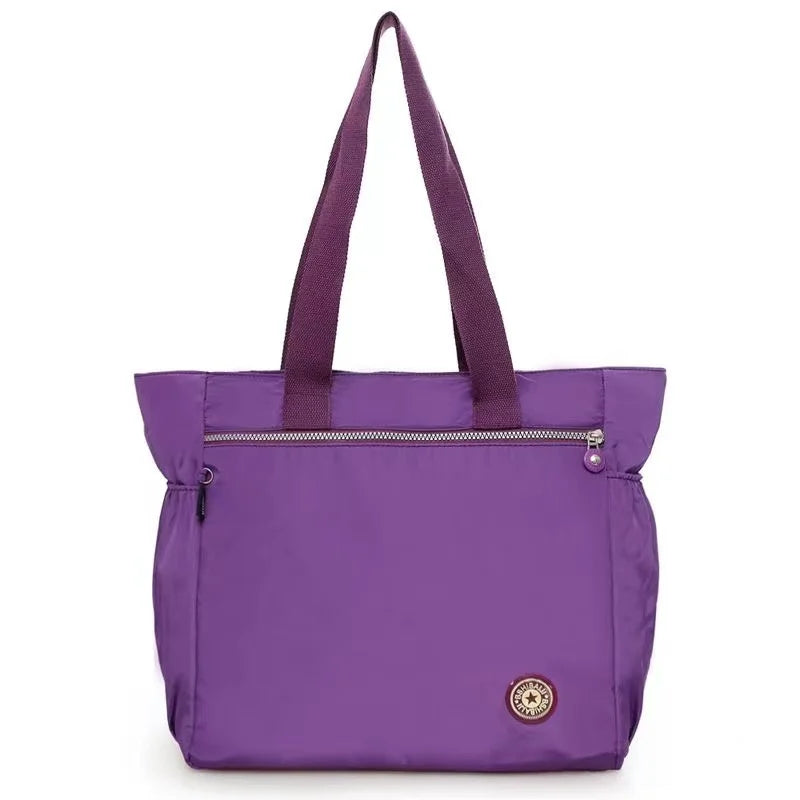 Grand Sac Cabas en Nylon Femme – Fourre-Tout Grande Capacité pour Shopping