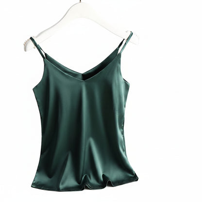 Haut à bretelles spaghetti pour femme, col en V licou