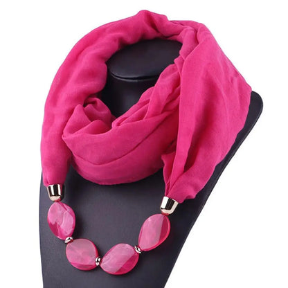 Écharpe Collier Ethnique en Coton Lin – Pendentif Bohème Femme