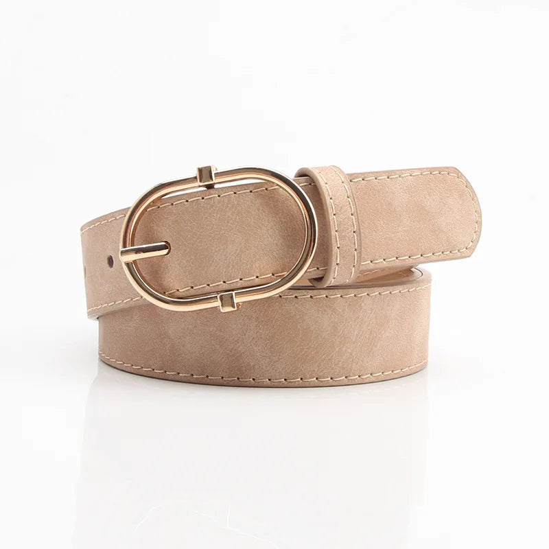 Ceinture en cuir pour femme boucle en alliage