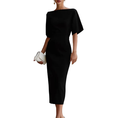 Robe Mi-Longue Élégante Amincissante – Coupe Féminine et Raffinée