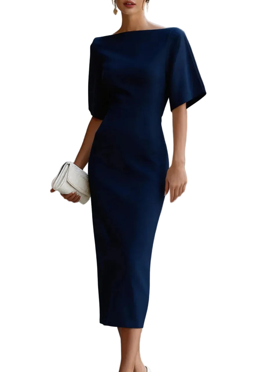 Robe Mi-Longue Élégante Amincissante – Coupe Féminine et Raffinée
