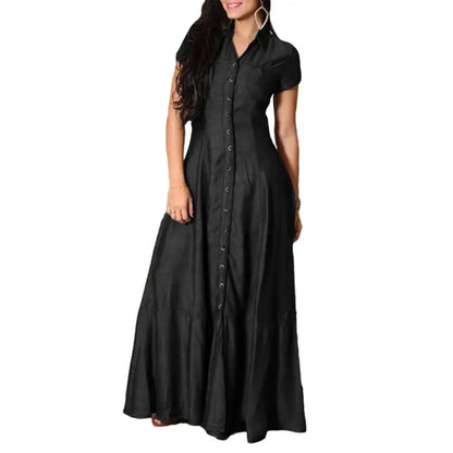 Robe en jean élégante pour femme avec ourlet à volants et poches plaquées