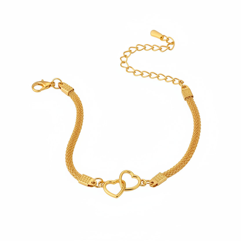 Chaîne de Cheville Cœur Brillant – Argent & Strass