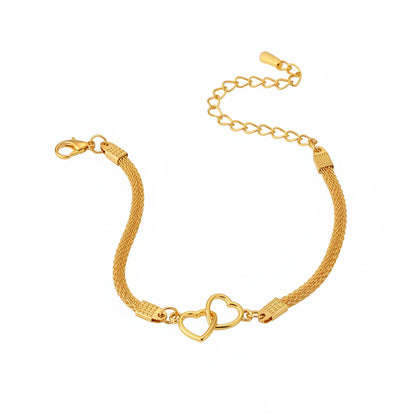 Chaîne de Cheville Cœur Brillant – Argent & Strass
