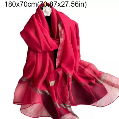 Echarpe de luxe en soie Organza élégant couleur unie