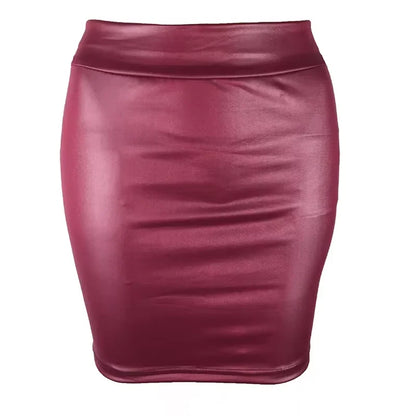 Mini-jupe en similicuir taille haute pour femme – Coupe slim et style tendance