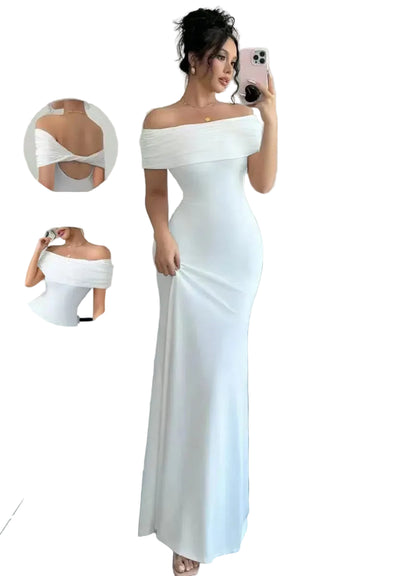Robe de Soirée Chic – Coupe Épaules Dénudées