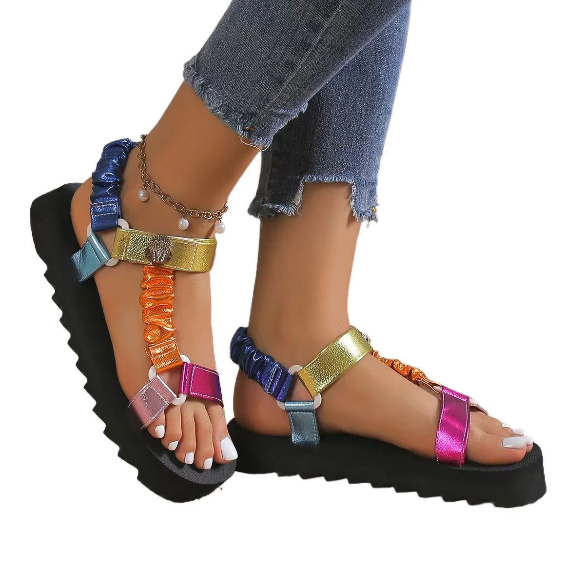 Sandales plates d’été pour femmes en corde de chanvre