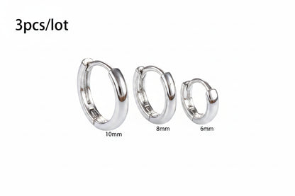 Ensemble Simple en acier inoxydable cristal petite boucle d'oreille femmes