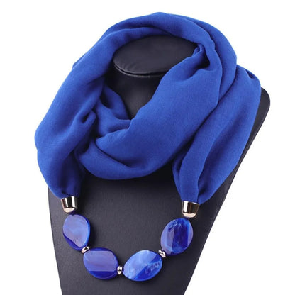 Écharpe Collier Ethnique en Coton Lin – Pendentif Bohème Femme