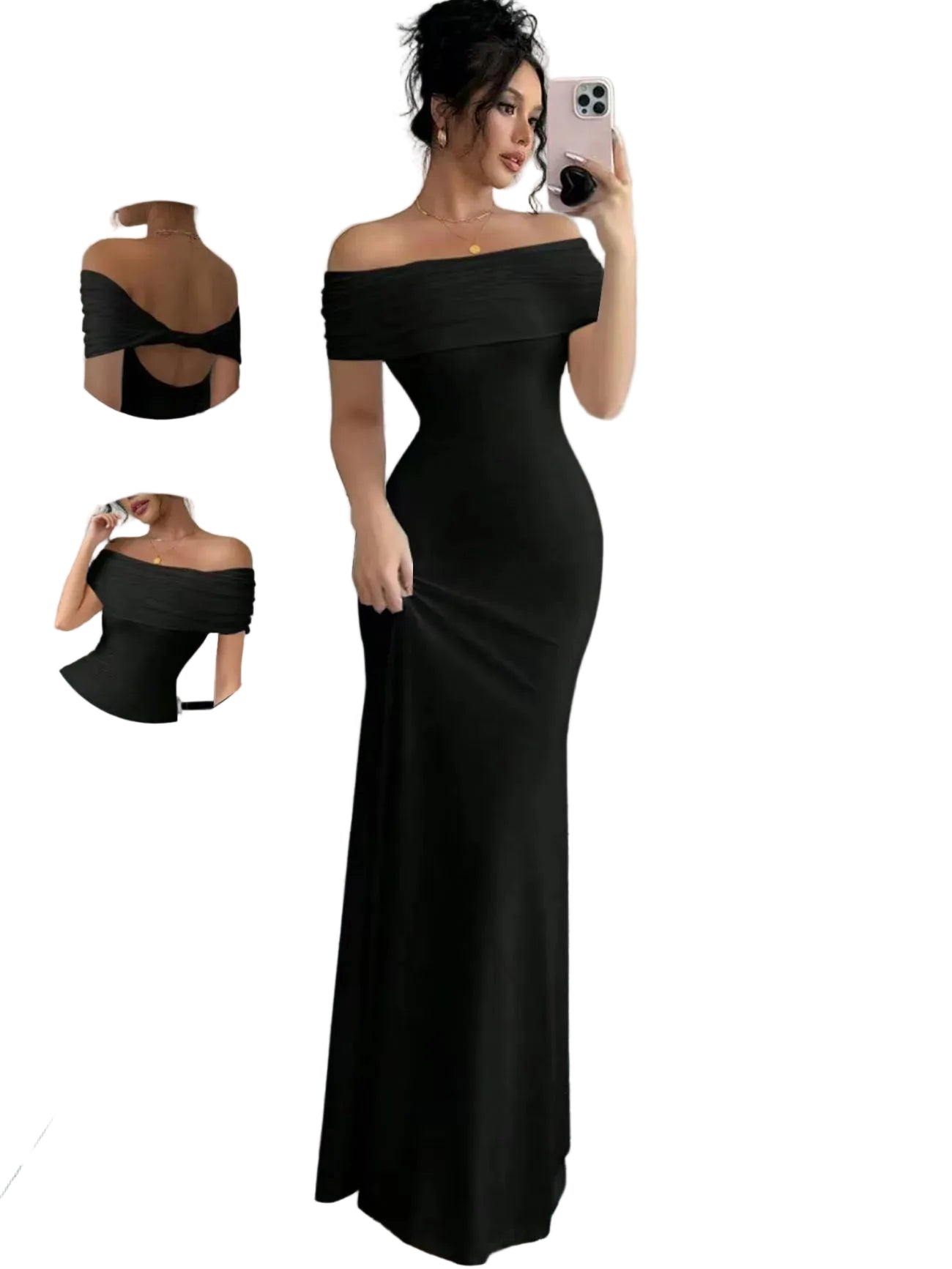 Robe de Soirée Chic – Coupe Épaules Dénudées
