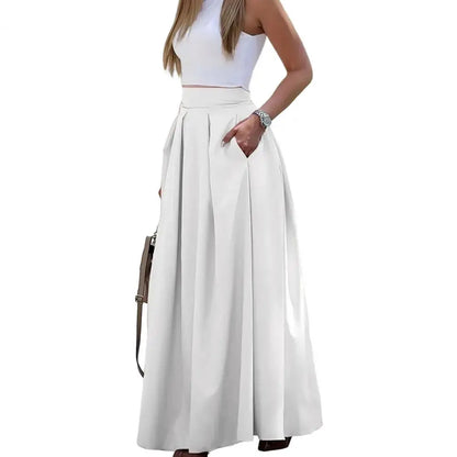 Jupe maxi élégante taille haute pour femme – Tissu respirant et coupe amincissante