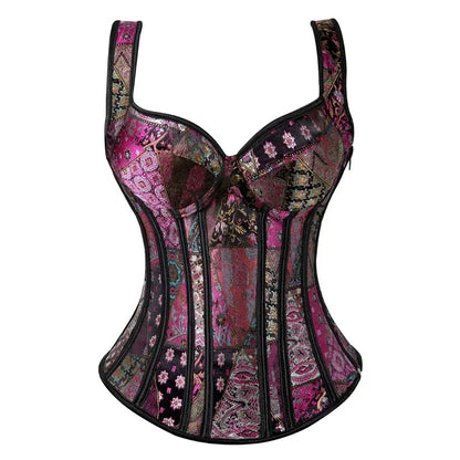 Ceinture corset noir sexy avec bretelles pour femme