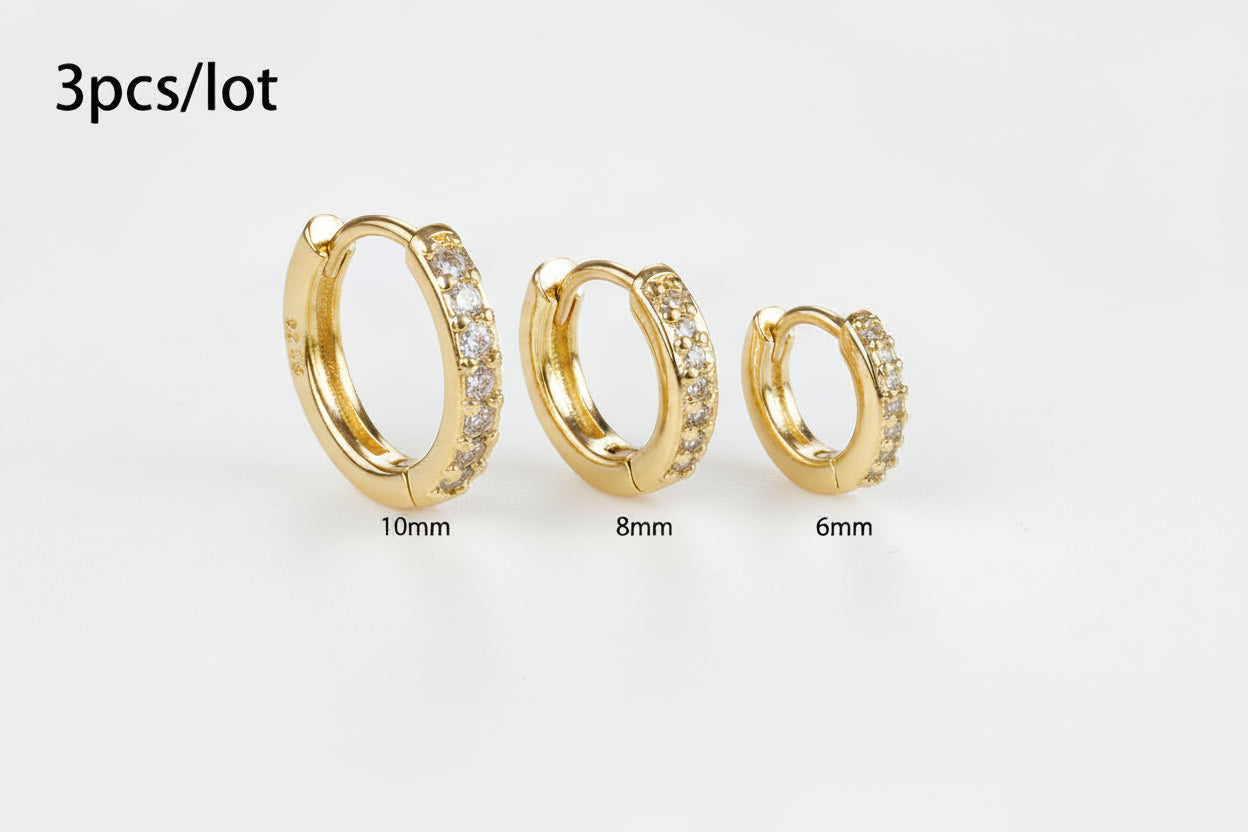 Ensemble Simple en acier inoxydable cristal petite boucle d'oreille femmes