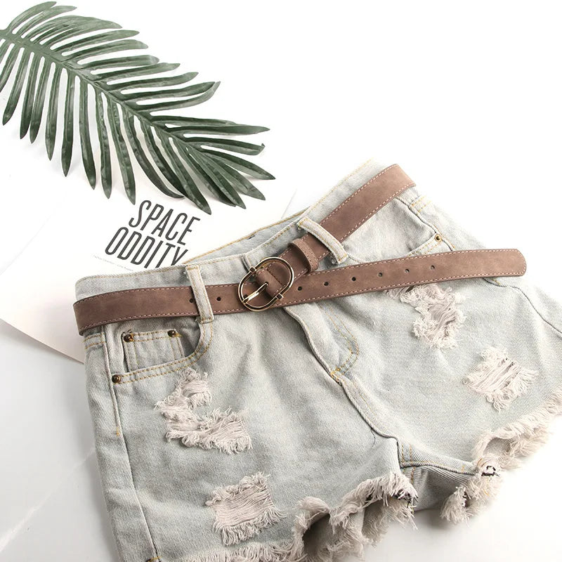 Ceinture en cuir pour femme boucle en alliage