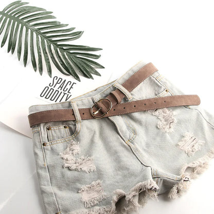 Ceinture en cuir pour femme boucle en alliage