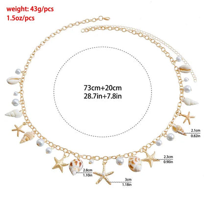 Chaîne de Taille Bohème Étoile de Mer – Bijou de Plage Élégant