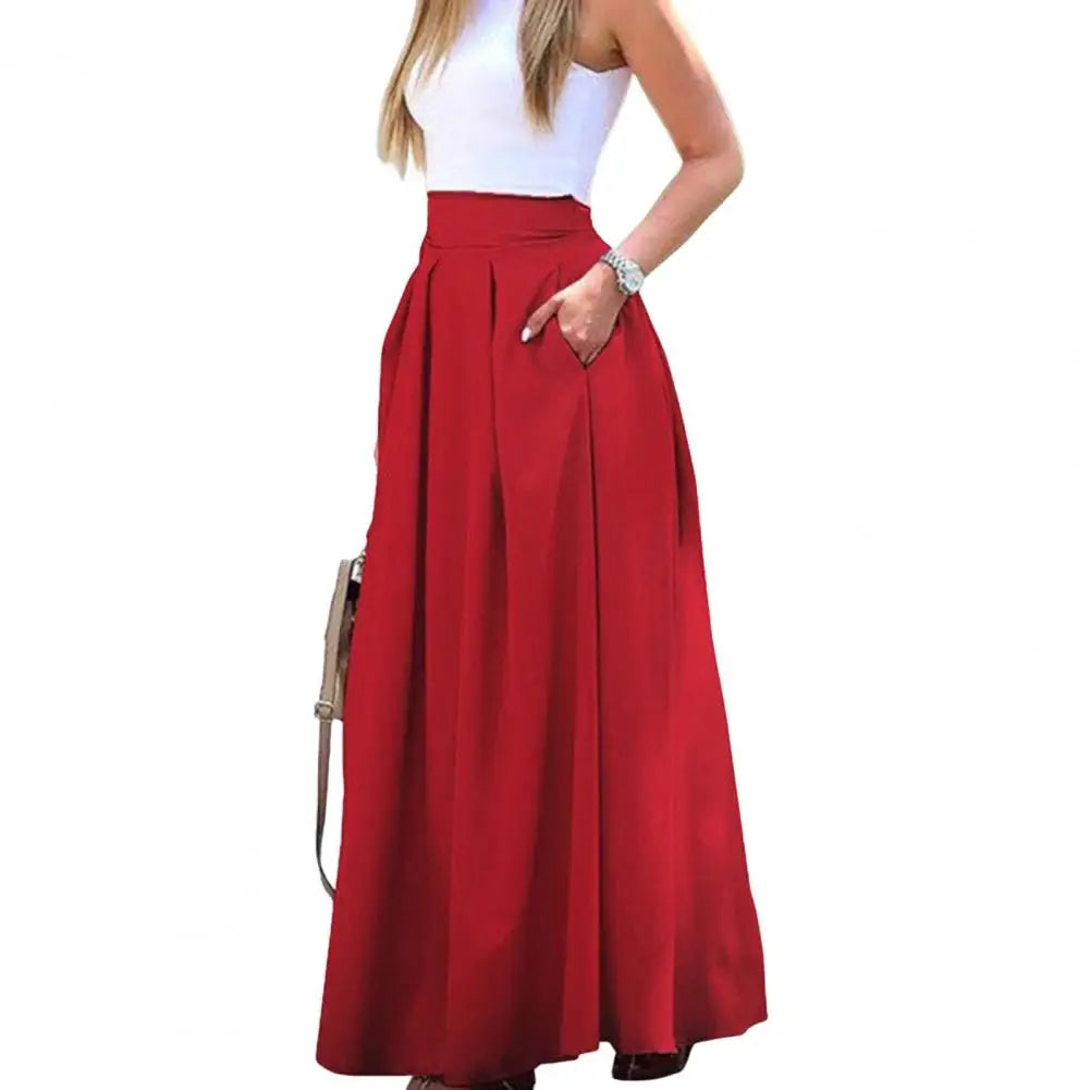 Jupe maxi élégante taille haute pour femme – Tissu respirant et coupe amincissante