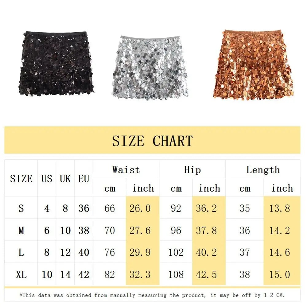 Anure – Mini jupe à sequins brillante, style soirée chic