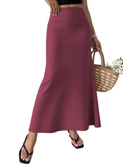 Jupe longue décontractée chic pour femme – Design épuré et élégant