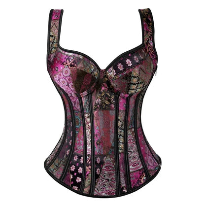 Ceinture corset noir sexy avec bretelles pour femme