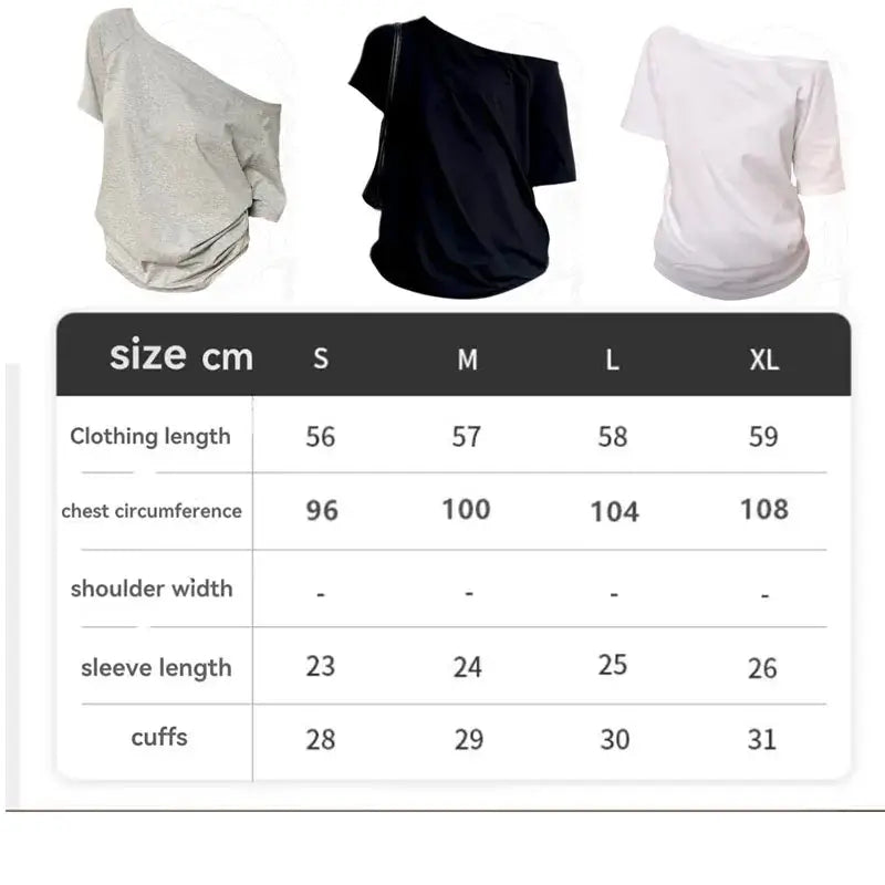 T-shirt Femme à Manches Courtes – Col Incliné Style Street Sexy