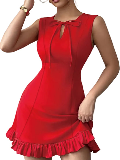Mini Robe Courte Sans Manches Femme – Robe Sexy Élégante et Tendance
