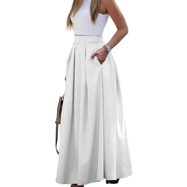 Jupe maxi élégante taille haute pour femme – Tissu respirant et coupe amincissante