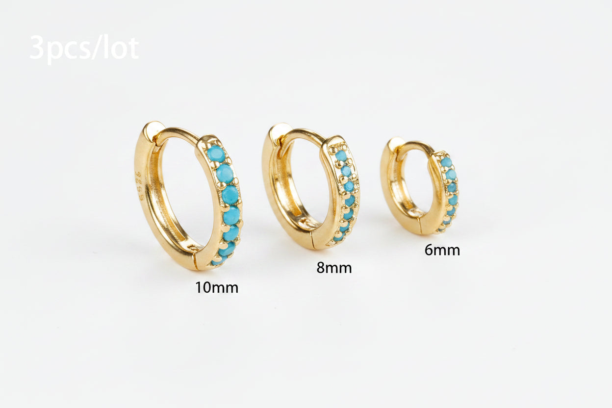Ensemble Simple en acier inoxydable cristal petite boucle d'oreille femmes