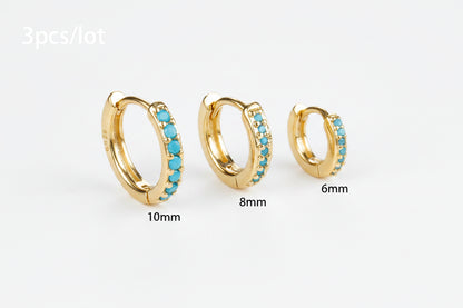 Ensemble Simple en acier inoxydable cristal petite boucle d'oreille femmes