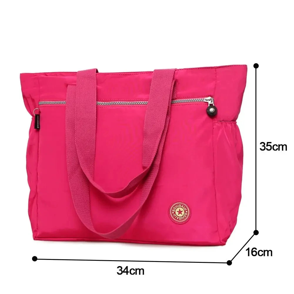 Grand Sac Cabas en Nylon Femme – Fourre-Tout Grande Capacité pour Shopping