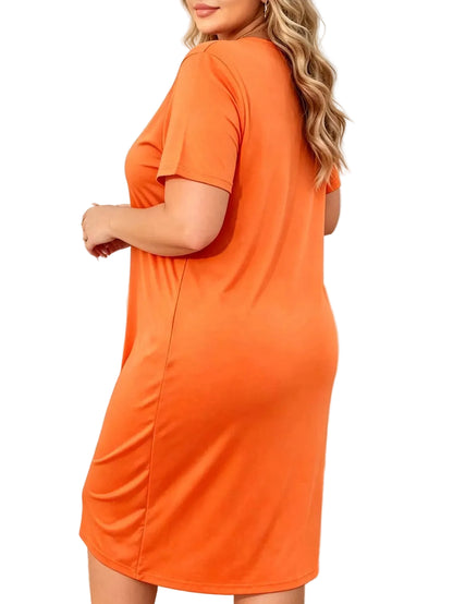 Sophie – Robe Décontractée Grande Taille à Manches Courtes