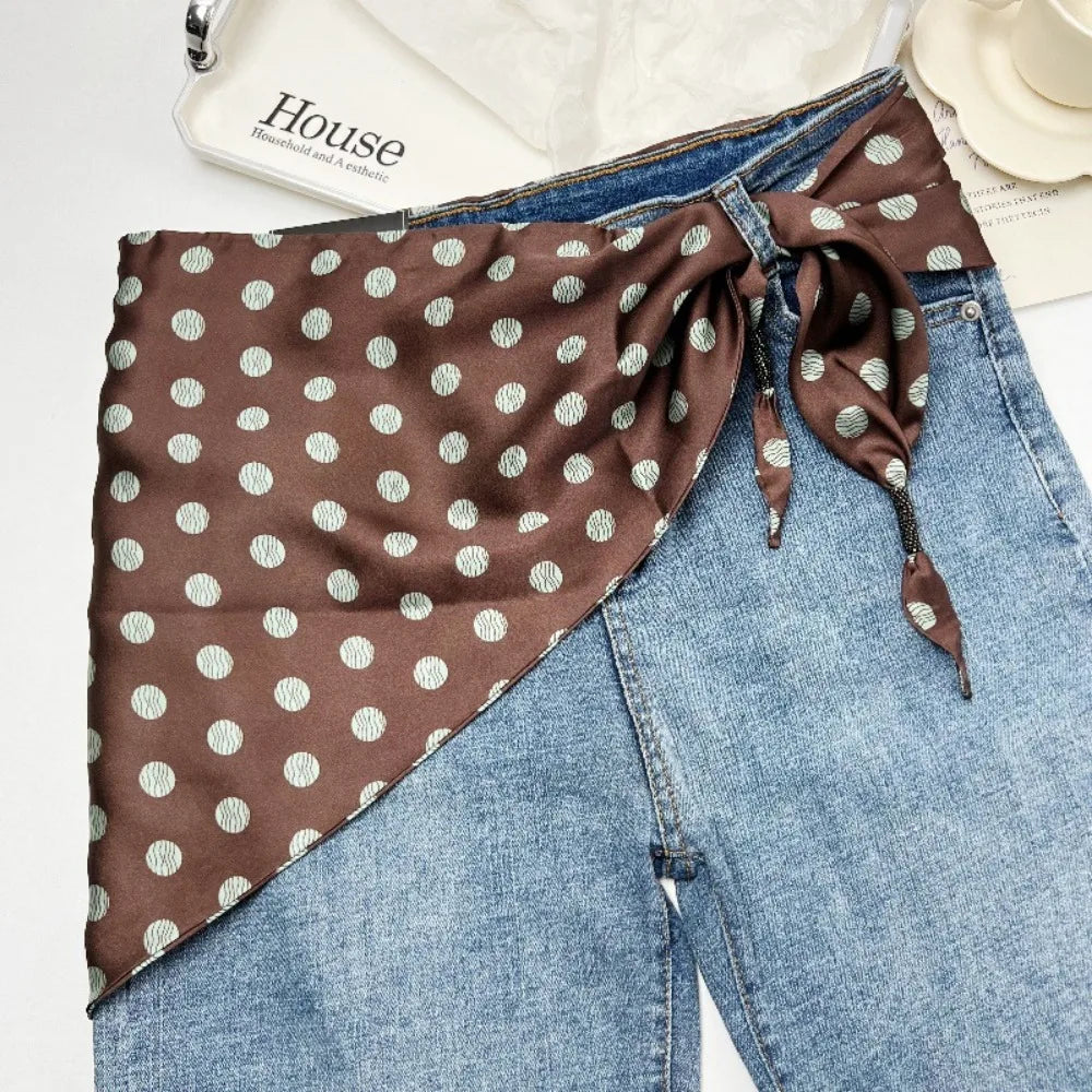 Ceinture foulard en soie cajou Floral