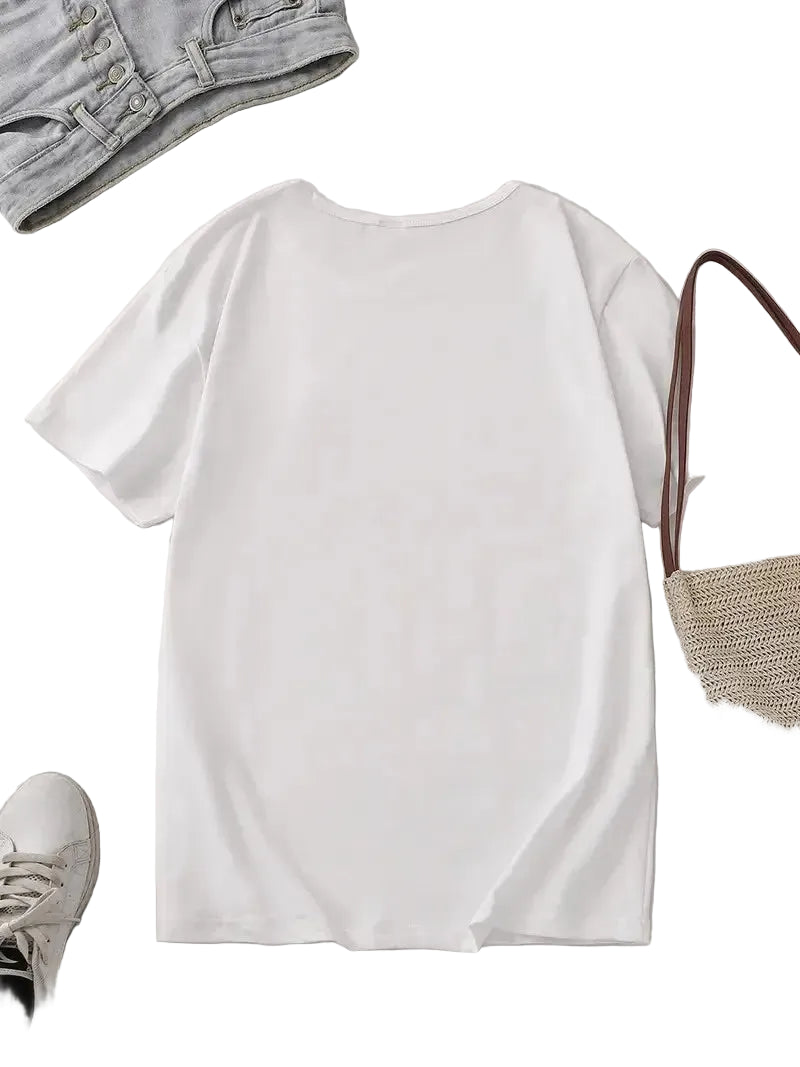 T-shirt unisexe Sweet Heart à rayures tendance