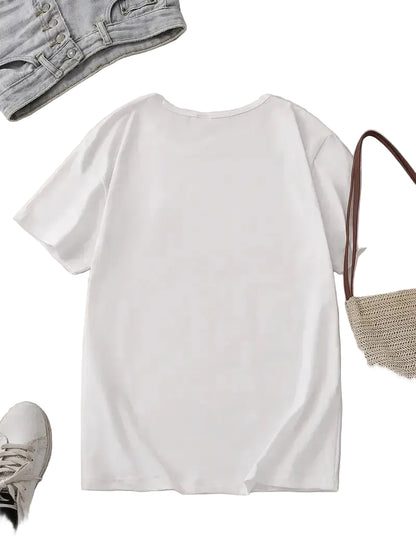 T-shirt unisexe Sweet Heart à rayures tendance