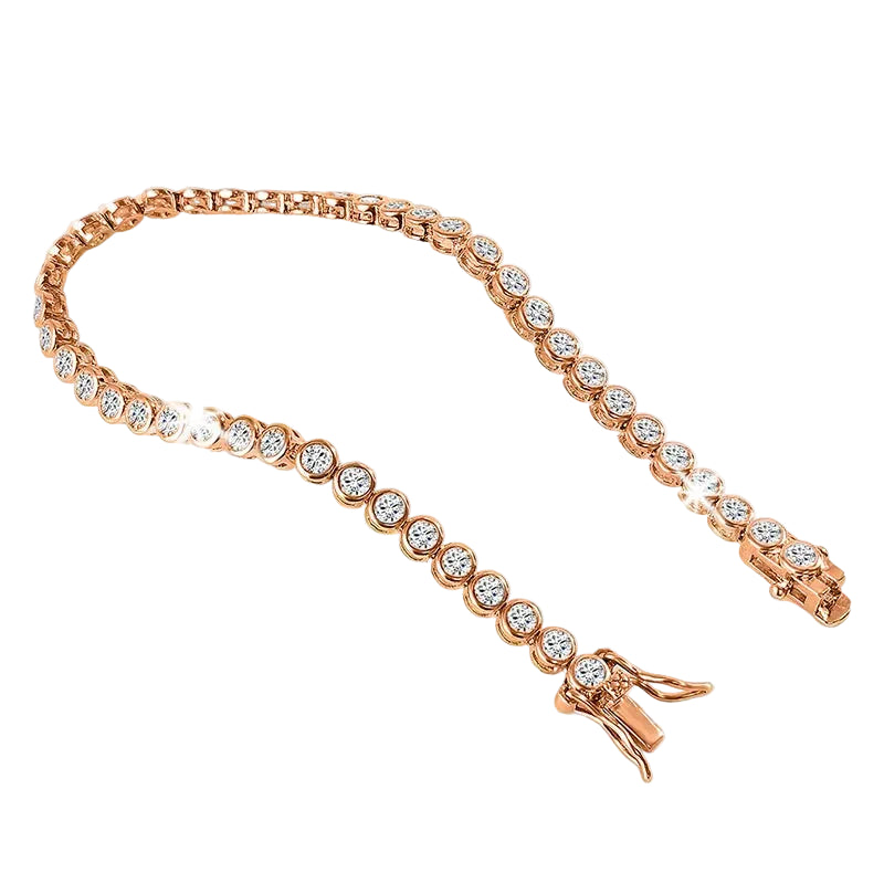 Bracelet Élégance Rose – Diamants 3 mm & Or rose 18K