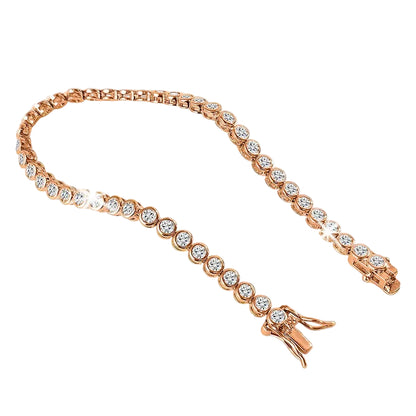 Bracelet Élégance Rose – Diamants 3 mm & Or rose 18K